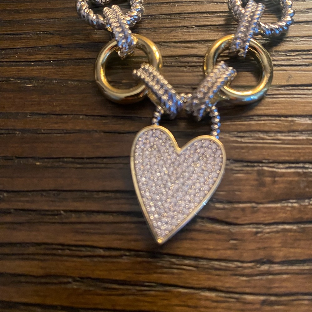 NEW Atterri chain link silver heart necklace - Picture 6 of 6
